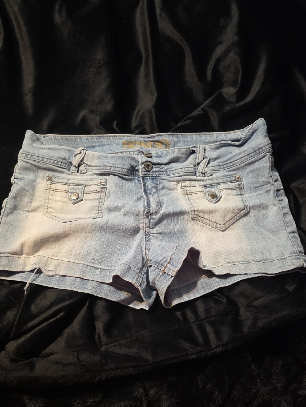 Light Wash Denim Women’s Shorts - Casual Low-Rise Style
